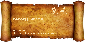 Vékony Anita névjegykártya